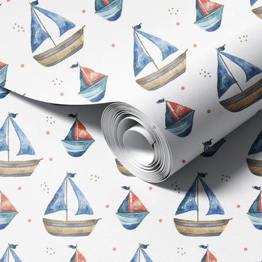 Sail peel and stick wallpaper room mockup