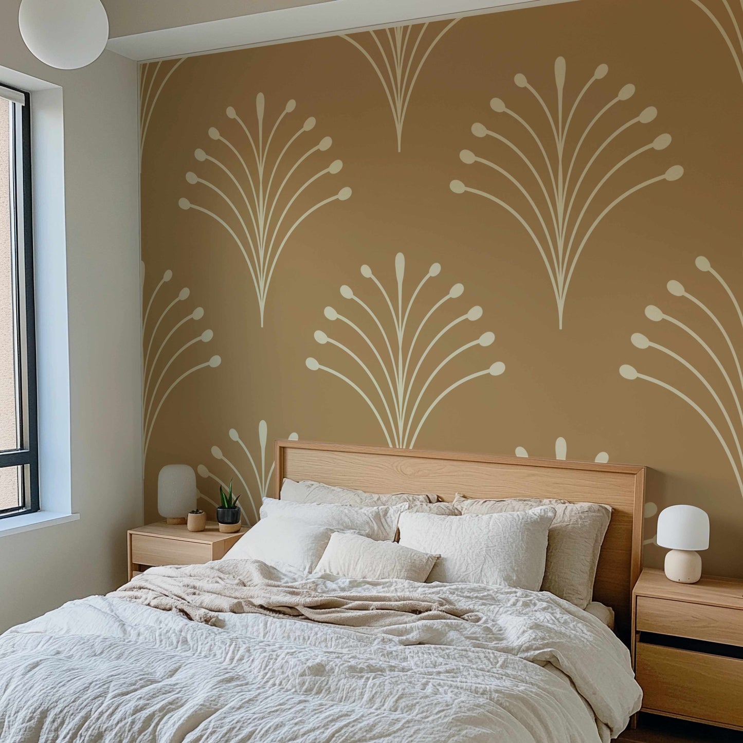 Scalloped Stems Peel and Stick Wallpaper - Botanical, Scallop, Modern