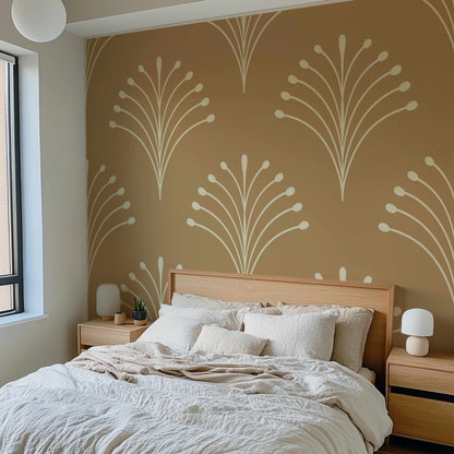 Scalloped Stems Peel and Stick Wallpaper - Botanical, Scallop, Modern