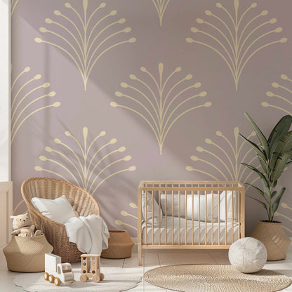 Scalloped Stems Peel and Stick Wallpaper - Botanical, Scallop, Modern
