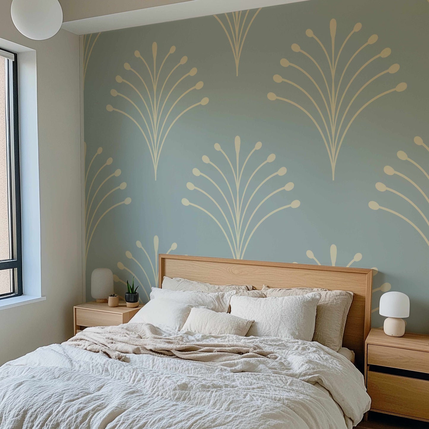 Scalloped Stems Peel and Stick Wallpaper - Botanical, Scallop, Modern