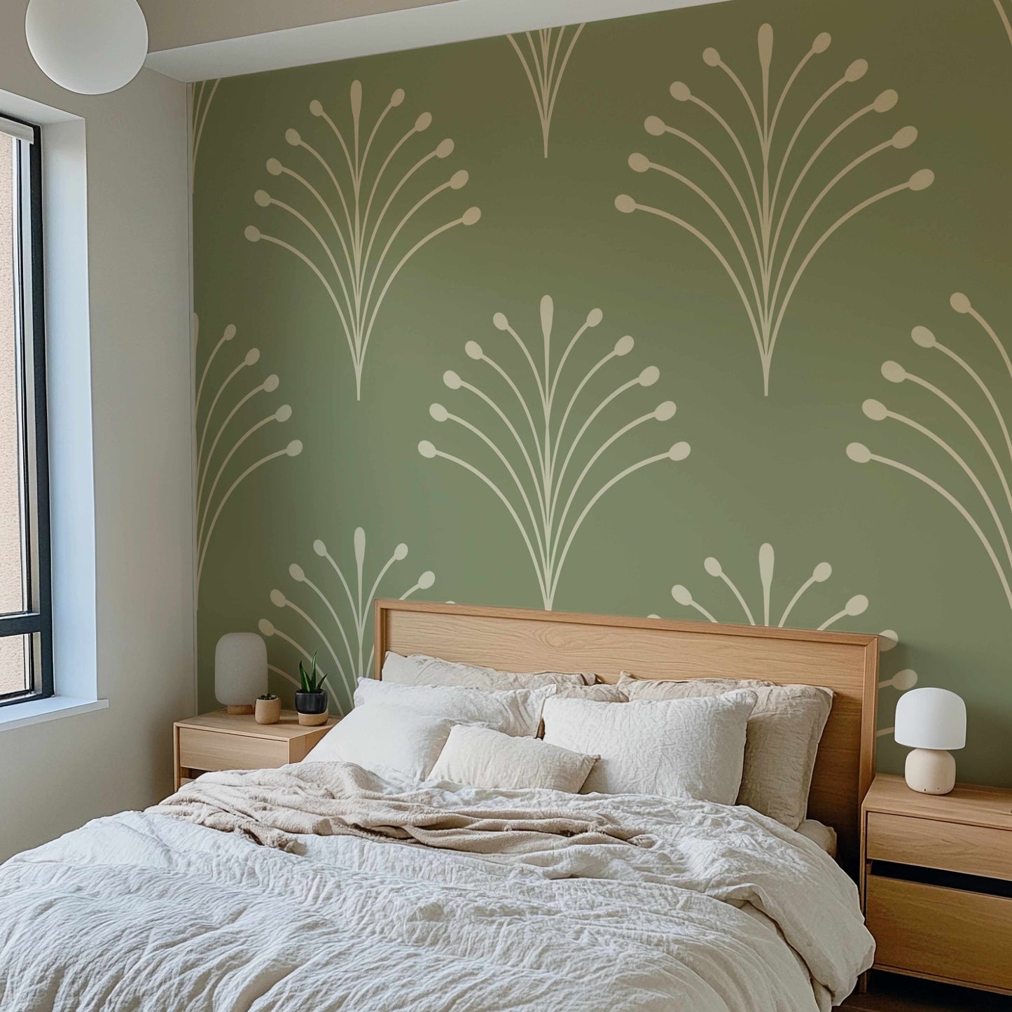 Scalloped Stems Peel and Stick Wallpaper - Botanical, Scallop, Modern