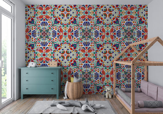 Scandinavian Folk Garden Primary Wallpaper