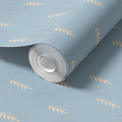 Scattered Pine Trees peel and stick wallpaper pattern detail