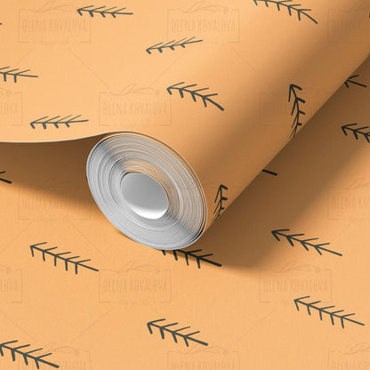 Scattered Pine Trees peel and stick wallpaper pattern detail