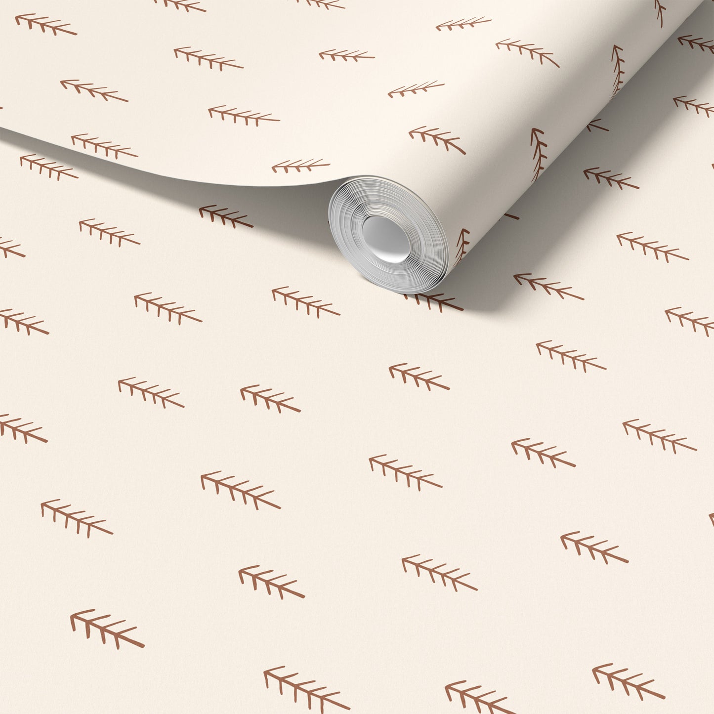 Scattered Pine Trees Natural peel and stick wallpaper room mockup