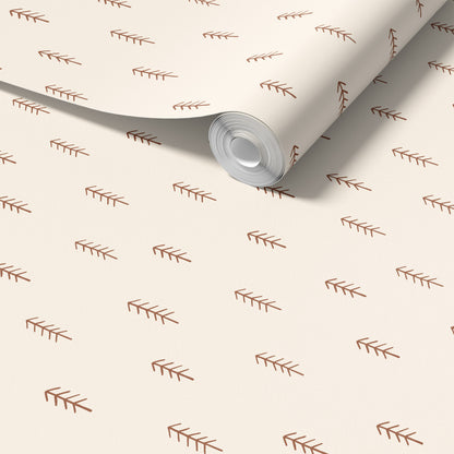 Scattered Pine Trees Natural peel and stick wallpaper room mockup