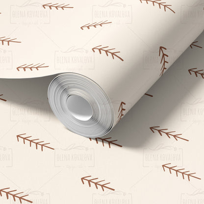 Scattered Pine Trees peel and stick wallpaper pattern detail