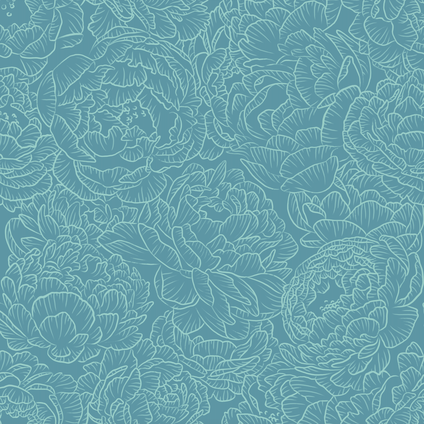 Peony in Teal