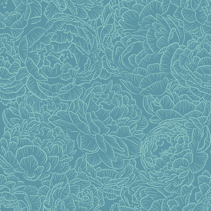 Peony in Teal