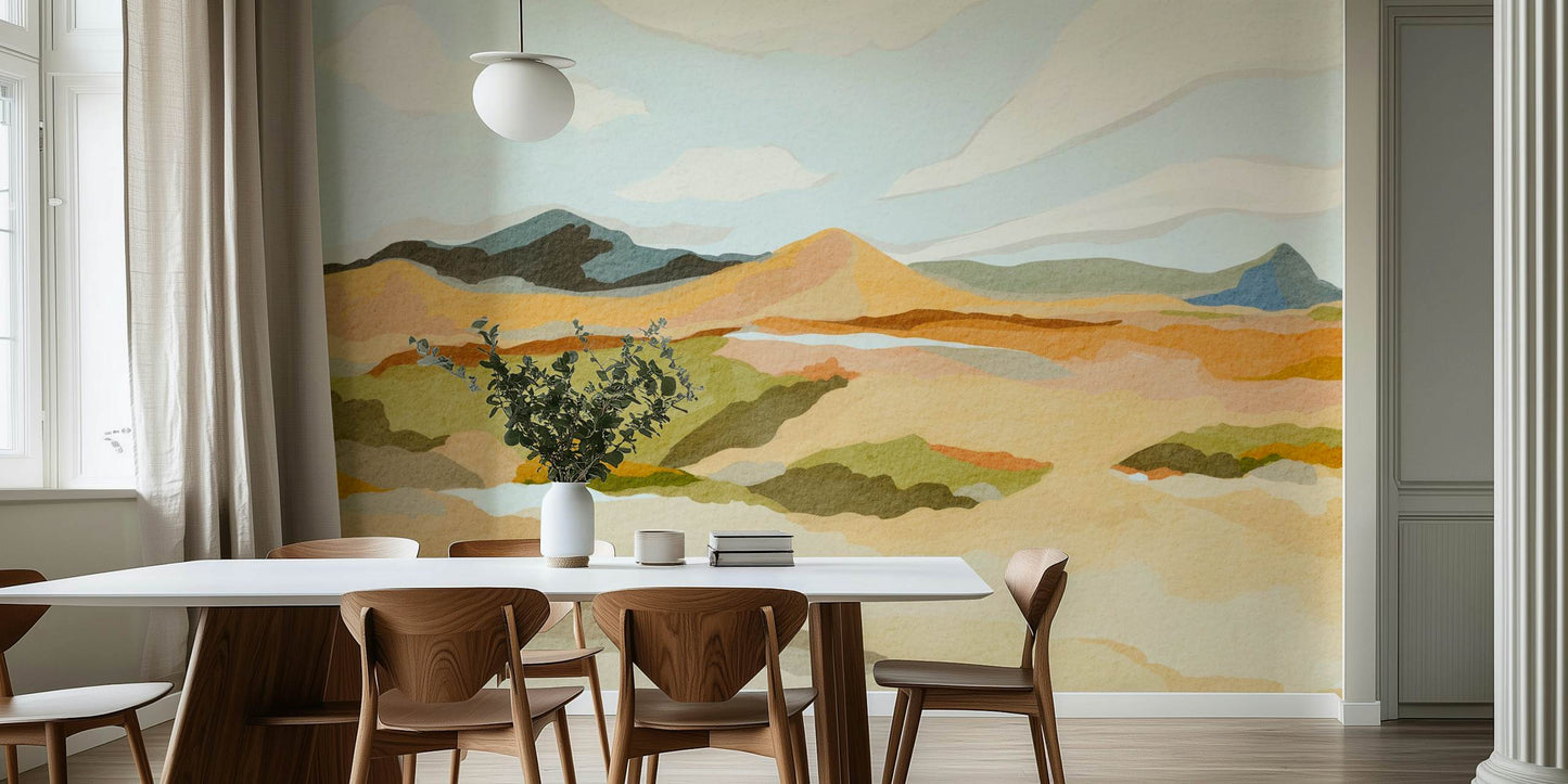 Serene Desert Canvas Peel and Stick Wall Mural - Desert, Neutral, Mural