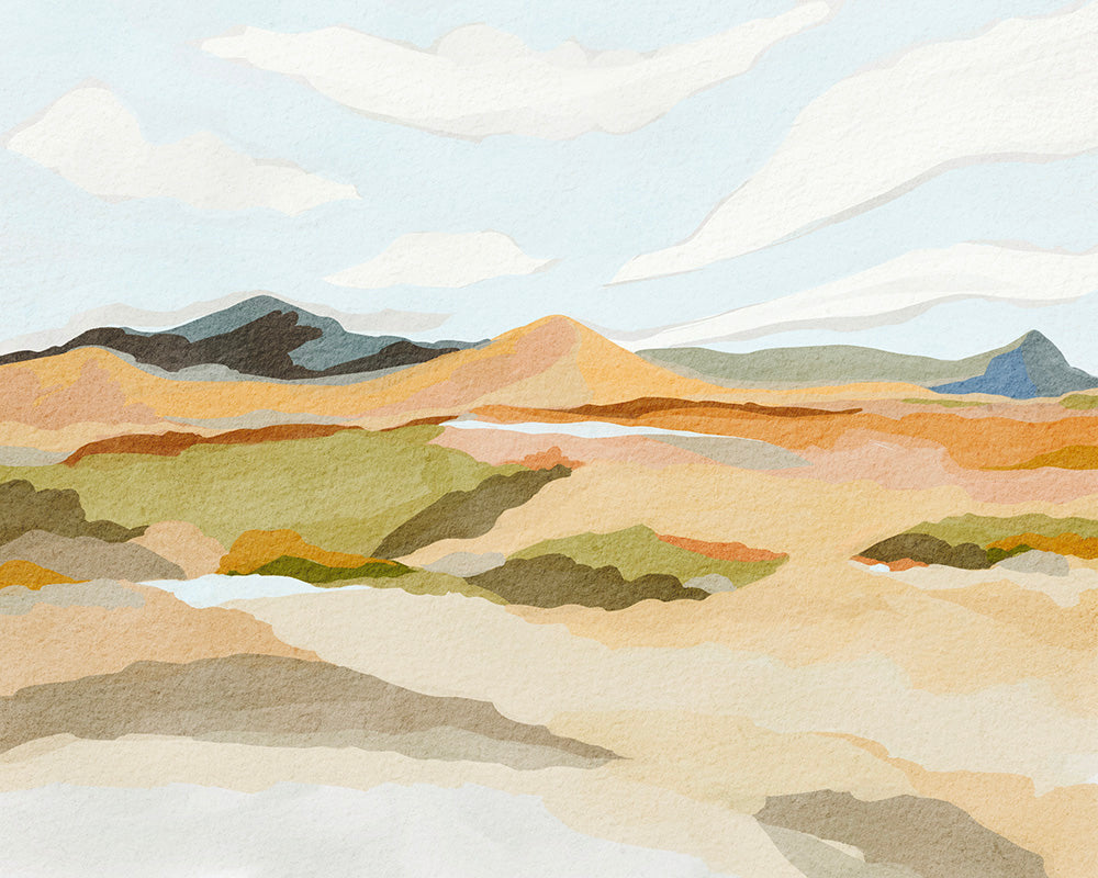 Serene Desert Canvas Peel and Stick Wall Mural - Desert, Neutral, Mural