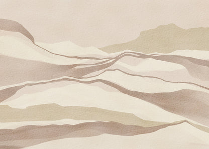 Serene Desert Waves Peel and Stick Wall Mural - Desert, Neutral, Mural