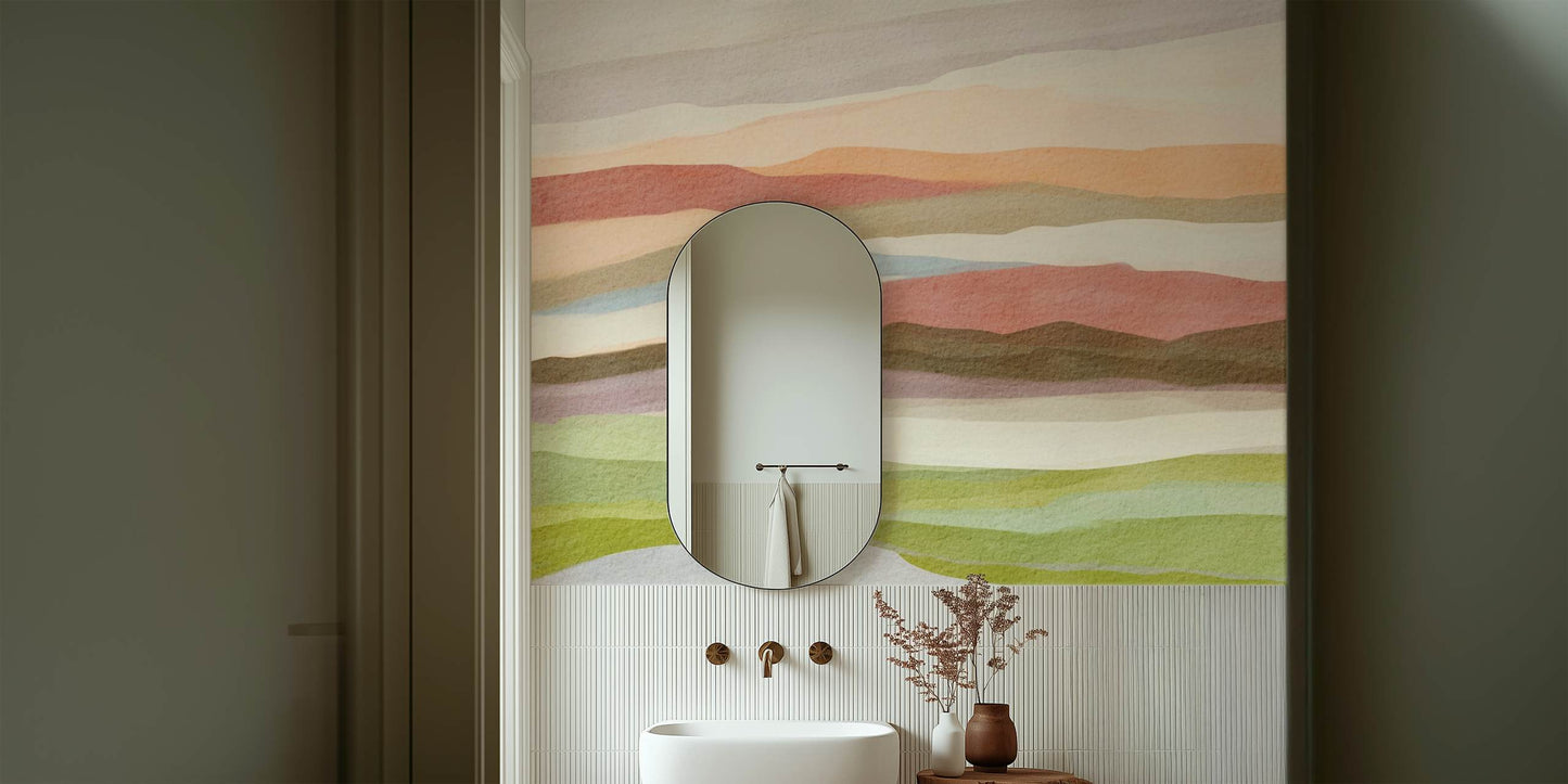 Serenity Striped Vista Peel and Stick Wall Mural - Landscape, Neutral, Mural