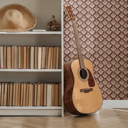 Small Scale Art Deco Flower Texture Peel and Stick Wallpaper - Drawing, Drawn, Floral