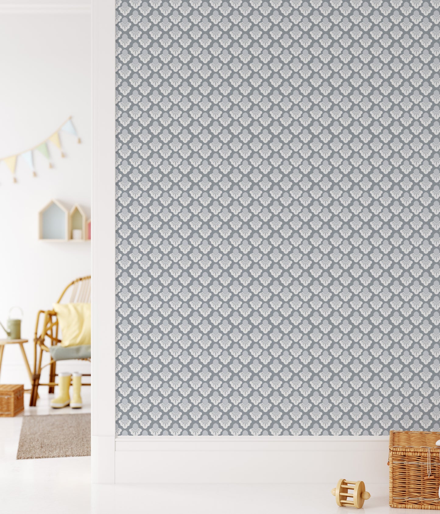 Small Scale Art Deco Flower Texture Peel and Stick Wallpaper - Drawing, Drawn, Floral