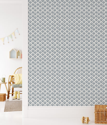 Small Scale Art Deco Flower Texture Peel and Stick Wallpaper - Drawing, Drawn, Floral