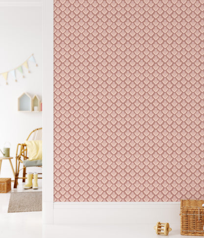 Small Scale Art Deco Flower Texture Peel and Stick Wallpaper - Drawing, Drawn, Floral