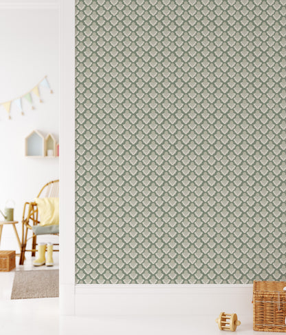 Small Scale Art Deco Flower Texture Peel and Stick Wallpaper - Drawing, Drawn, Floral