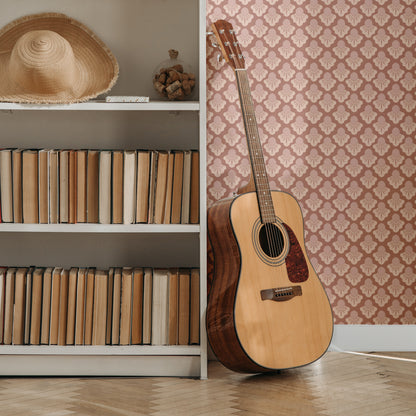 Small Scale Art Deco Flower Texture Peel and Stick Wallpaper - Drawing, Drawn, Floral