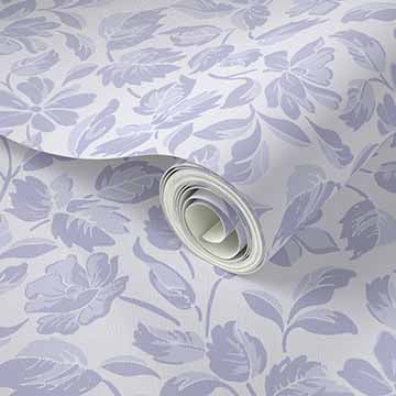 Small Scale Heritage Floral Tapestry Brown & Tan peel and stick wallpaper pattern swatch