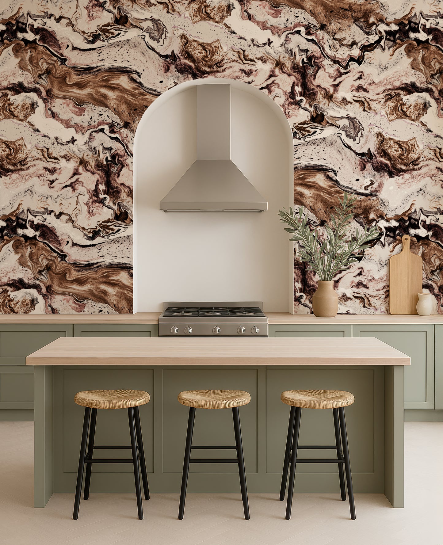 Stone Flow Peel and Stick Wallpaper Sample