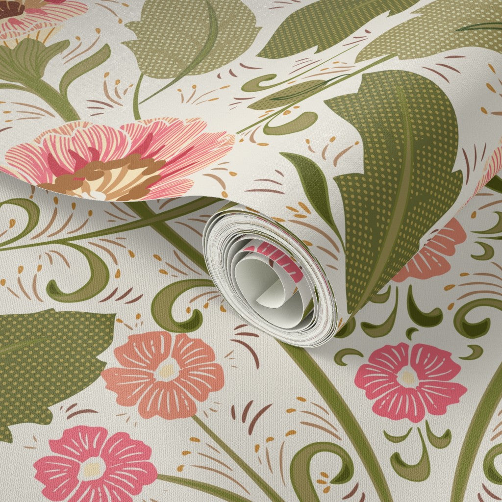Summer Nostalgia Art Nouveau Light peel and stick wallpaper pattern swatch