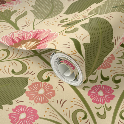 Summer Nostalgia Art Nouveau Light peel and stick wallpaper pattern swatch