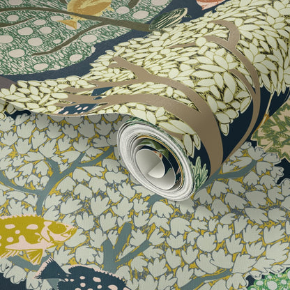 Swim in the Woods Dark peel and stick wallpaper pattern swatch