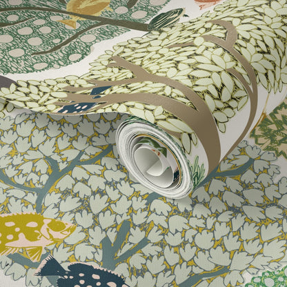 Swim in the Woods Light peel and stick wallpaper pattern swatch