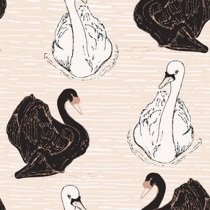 Swimming Swans Wallpaper