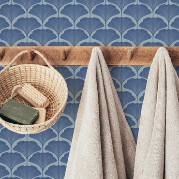 Ginkgo Scallop peel and stick wallpaper room mockup
