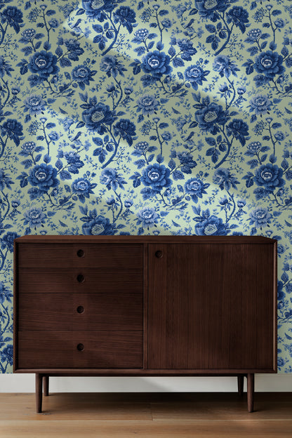 Toile Spring Garden Peel and Stick Wallpaper