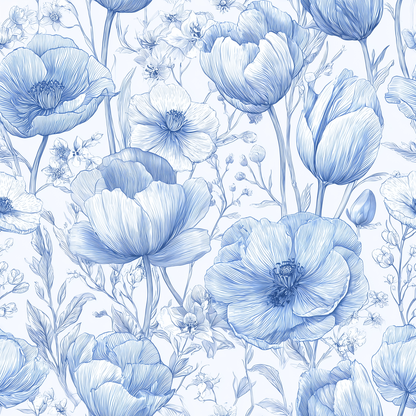 Toile Spring Tulip Garden Peel and Stick Wallpaper Sample