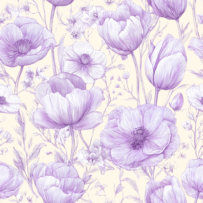 Toile Spring Tulip Garden Peel and Stick Wallpaper Sample