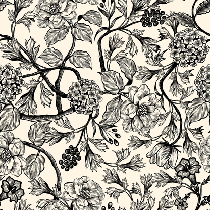 Toile Style Vintage Floral Peel and Stick Wallpaper