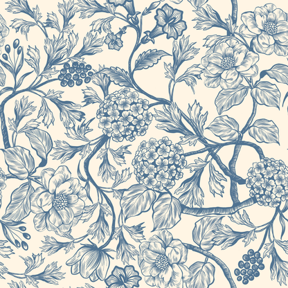 Toile Style Vintage Floral Peel and Stick Wallpaper