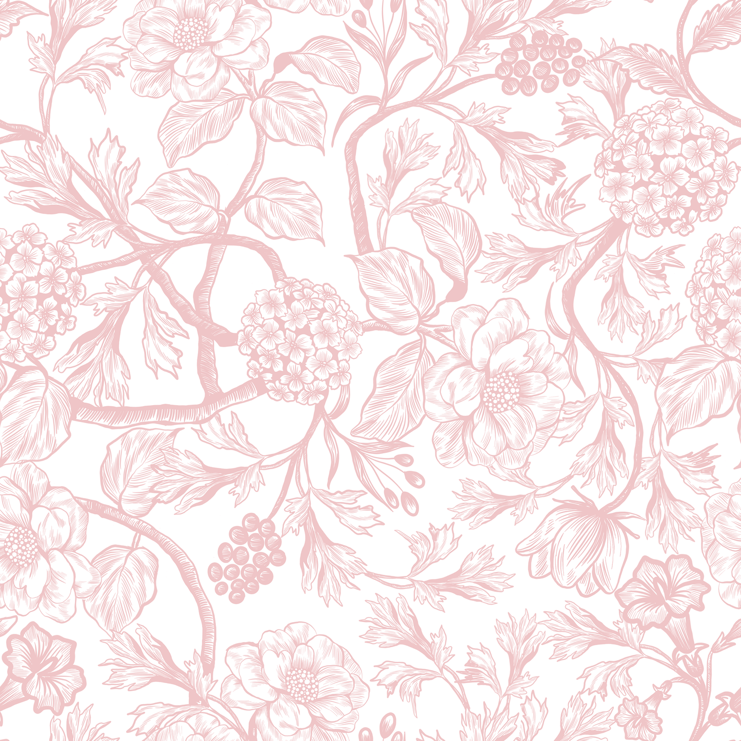 Toile Style Vintage Floral Peel and Stick Wallpaper