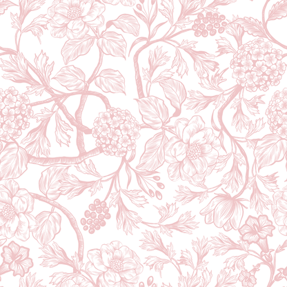 Toile Style Vintage Floral Peel and Stick Wallpaper