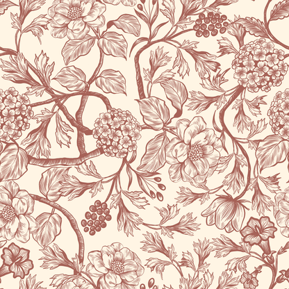 Toile Style Vintage Floral Peel and Stick Wallpaper