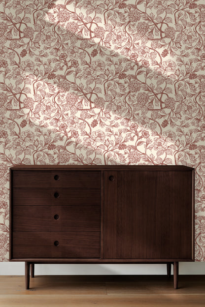 Toile Style Vintage Floral Peel and Stick Wallpaper
