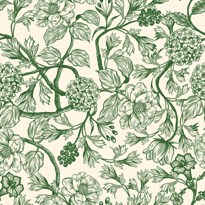 Toile Style Vintage Floral Peel and Stick Wallpaper