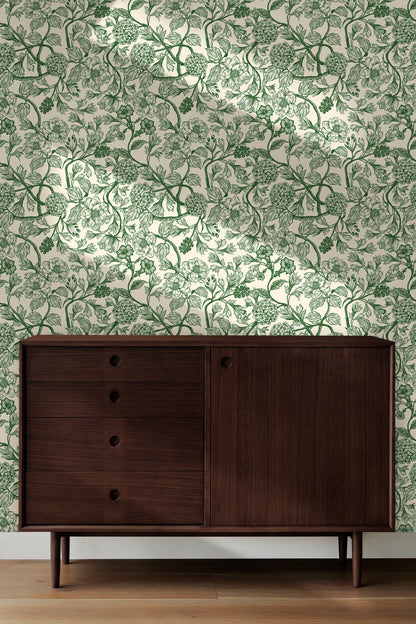 Toile Style Vintage Floral Peel and Stick Wallpaper