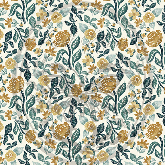 Tossed Floral Light peel and stick wallpaper pattern swatch