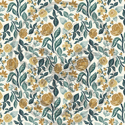 Tossed Floral Light peel and stick wallpaper pattern swatch