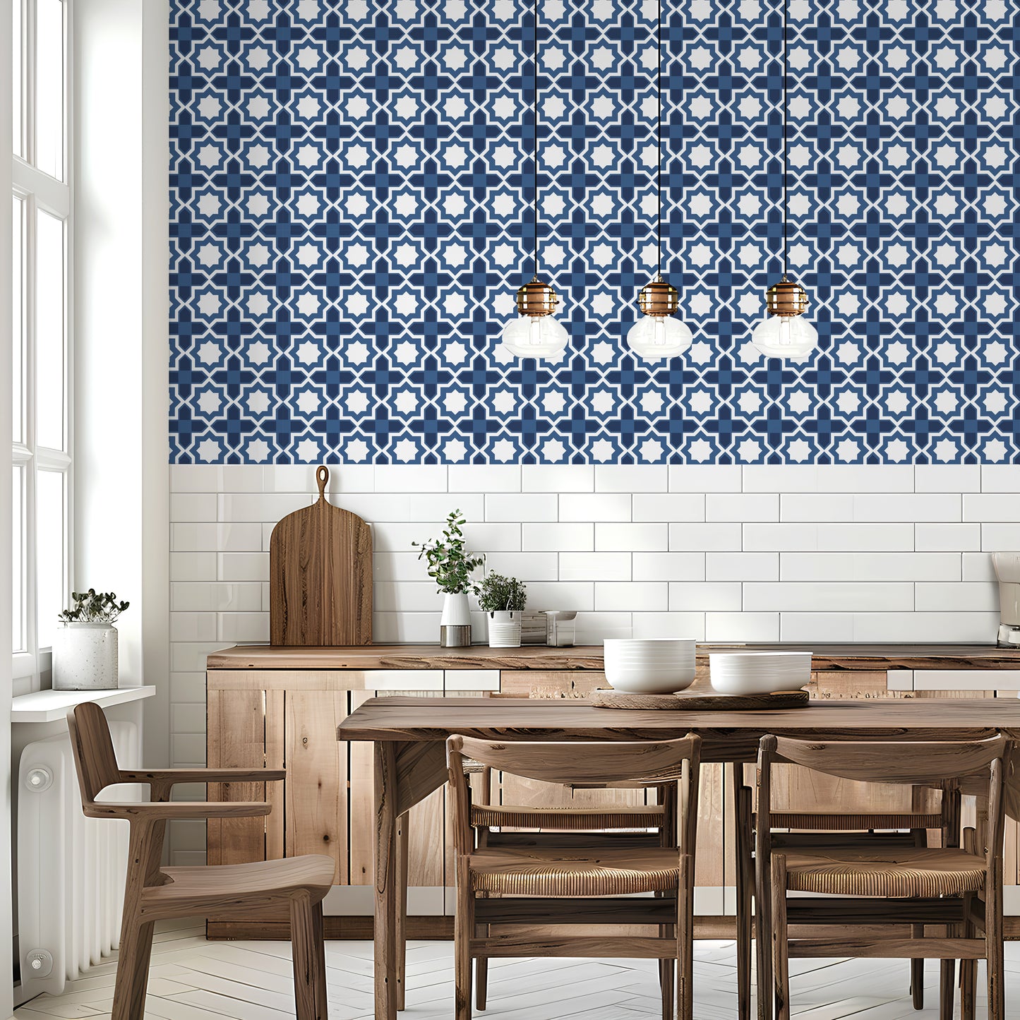 Traditional Geometric Tile Wallpaper