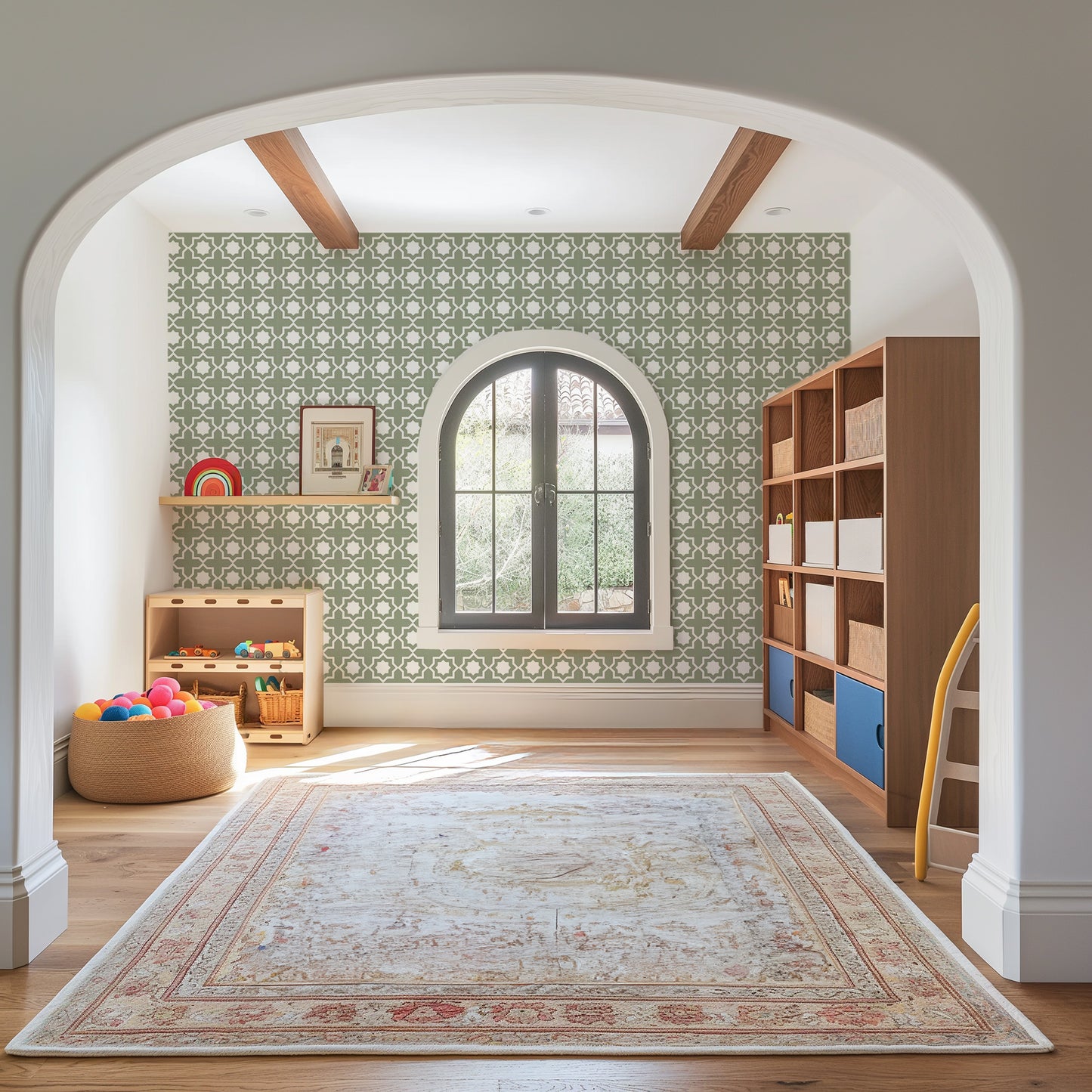 Traditional Geometric Tile Wallpaper