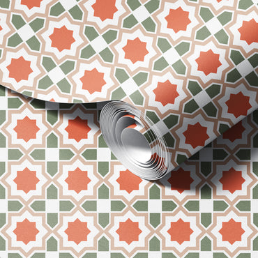 Traditional Geometric Tile Wallpaper