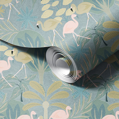 Very Demure Flamingos Wallpaper