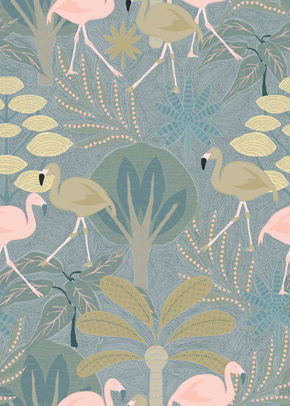 Very Demure Flamingos Wallpaper